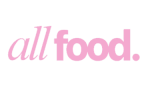 בתמונה מופיעות המילים "כל המזון" באותיות מודגשות בצבע ורוד בהיר על רקע לבן חלק.